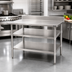 Thumbnail image #2 for Eagle Group 48 x 24 Inch Adjustable Stainless Steel Work Table Undershelf for Uni-Lok Hat Channel Frames