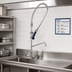 Thumbnail image #2 for T&S Brass EasyInstall Spring-Action Gooseneck 8-Inch Wall-Mount Pre-Rinse Unit with 10-Inch Swing Nozzle and 0.65 GPM Spray Valve