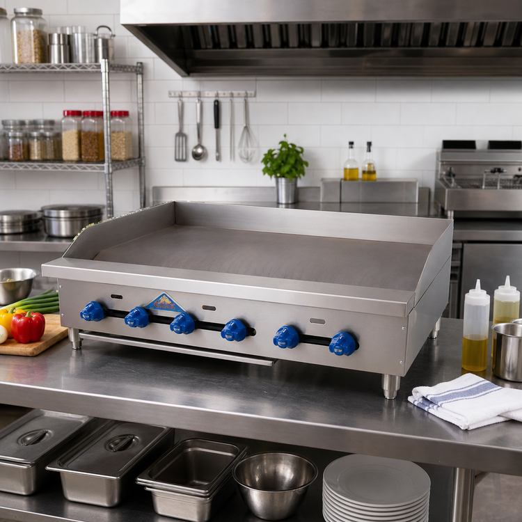 Product image #2 for Comstock-Castle FHP42-42 Countertop Gas Griddle with 42-Inch x 21-Inch Smooth Steel Plate, 108,000 BTU