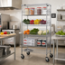 Thumbnail image #2 for Quantum 36 x 18 x 80-Inch Chrome-Plated Post Basket Cart with 3 Wire Shelves, 4 Baskets, and 1200 lb Capacity