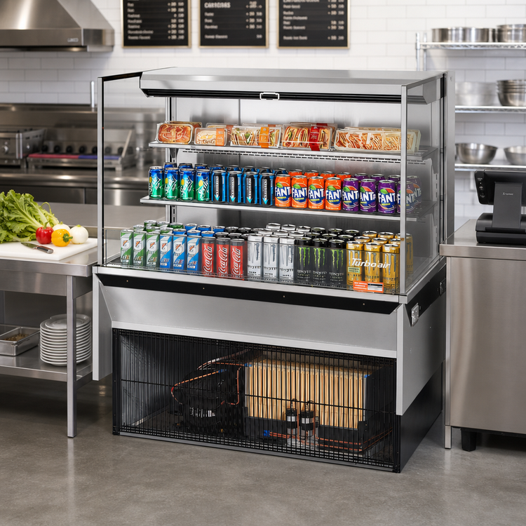 Product image #3 for Turbo Air 48-Inch Drop-In Horizontal Open Refrigerated Display Case, Low Profile, Self-Contained, 15.2 Cu. Ft.
