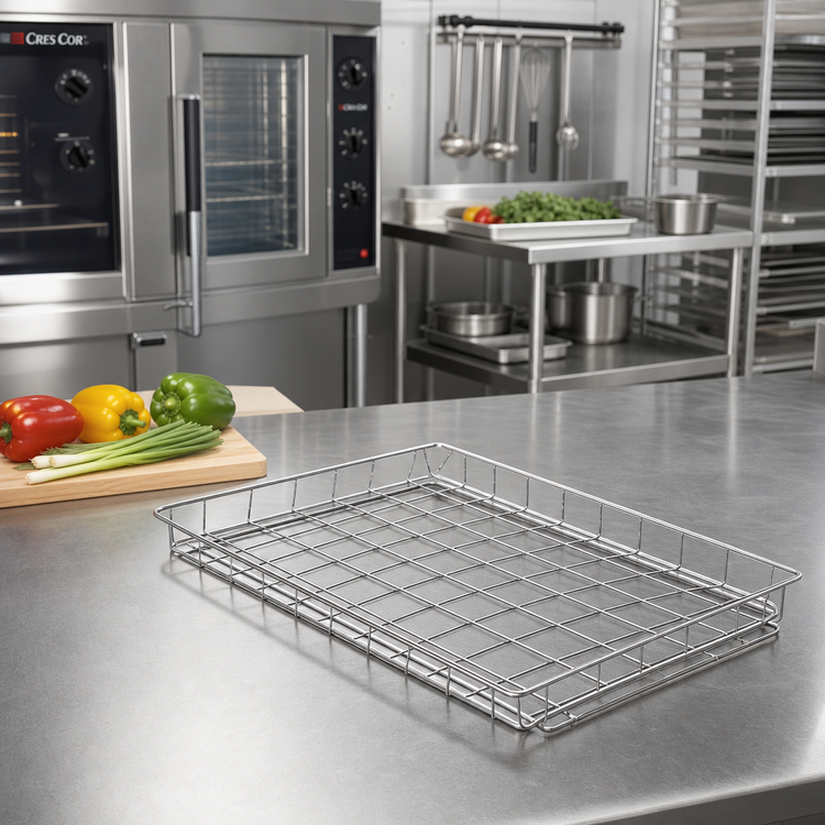 Product image #2 for Cres Cor Chrome Plated Wire Basket for Cook and Hold Ovens, 13-3/8 x 25-7/8 x 2-5/8