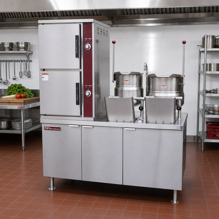 Product image #2 for Southbend Steam Two-Compartment Direct Steam Convection Steamer with (2) 6-Gallon Kettles