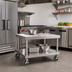 Thumbnail image #2 for Vulcan Universal Stainless Steel Equipment Stand with Undershelf, 37-Inch Wide, 5-Inch Casters