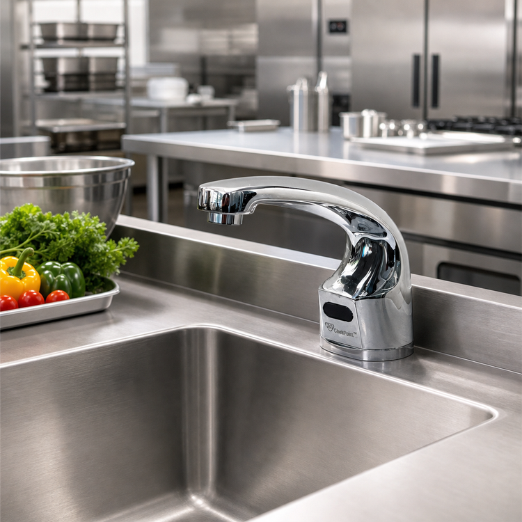 Product image #2 for Advance Tabco K-183 Touchless Electronic Single-Hole Deck-Mount Faucet with 4-11/16-Inch Fixed Spout