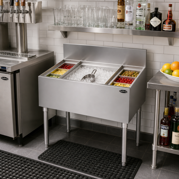 Product image #2 for Krowne Royal Series 34-Inch Underbar Speed Multi Station with 7-Circuit Cold Plate and 18-Inch Ice Bin