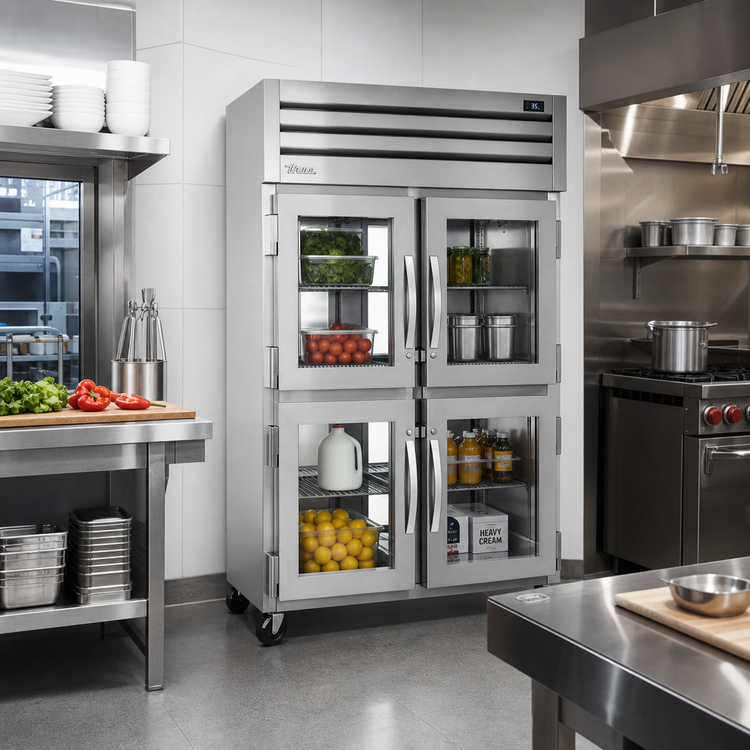 Product image #2 for SPEC SERIES Pass-Thru Two-Section Glass Door Reach-In Refrigerator