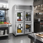 Thumbnail image #2 for True Mfg. - General Foodservice SPEC SERIES STR2RPT-4HG-2G-HC Two-Section Pass-Thru Glass Door Reach-In Refrigerator, Stainless Steel