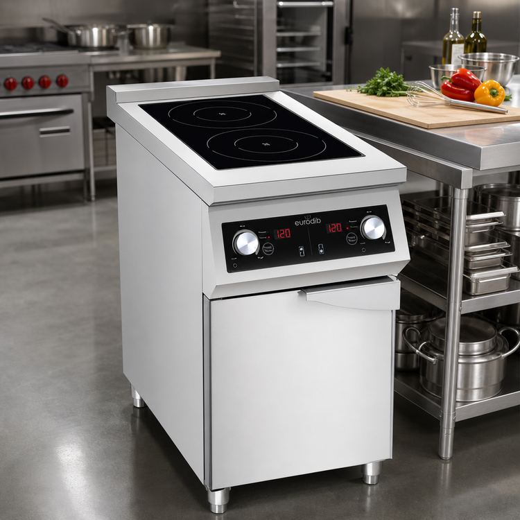 Product image #2 for Eurodib USA Commercial Freestanding Induction Cooktop with Dual 3,500W Zones
