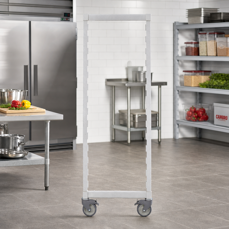 Product image #3 for Cambro Camshelving Premium Series Mobile Post Kit, 21-Inch Wide x 59-1/4-Inch High, Speckled Gray