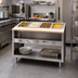 Thumbnail image #2 for Dinex ServeXpress DXPDME4OS 4-Well Electric Hot Food Table with Open Base, 58 Inches Long