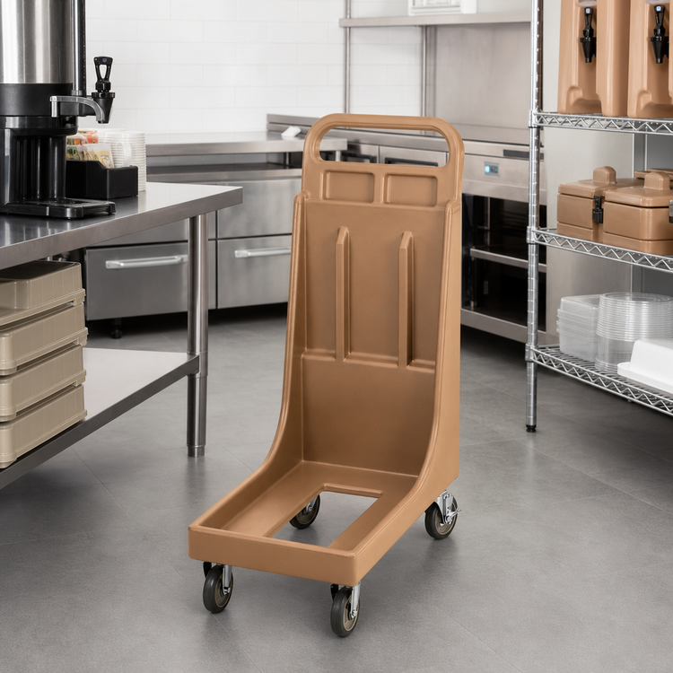 Product image #3 for Cambro Camdolly® Beverage Server & Carrier Dolly with Handle, 350 lb Capacity, Coffee Beige
