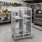 Thumbnail image #2 for Channel Manufacturing 459A3 Double-Section Aluminum Cafeteria Tray Rack, 20-Tray Capacity, 14 x 18-Inch Trays, 5-Inch Spacing
