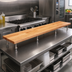 Thumbnail image #2 for John Boos 96 x 8 x 1-1/4 Inch Edge Grain Northern Hard Rock Maple Steam Table Cutting Board with Adjustable Stainless Steel Supports