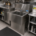 Thumbnail image #3 for BK Resources Slim-Line 3-Compartment Underbar Sink with Left Drainboard, 48 Inch Wide, 304 Stainless Steel