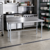 Thumbnail image #2 for John Boos Stallion 108-Inch x 24-Inch 16-Gauge Stainless Steel Work Table with 5-Inch Backsplash and Open Galvanized Base