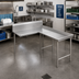 Thumbnail image #2 for Advance Tabco Island-Clean L-Shaped Right-Attach Dish Table, 83 Inch, 16 Gauge 304 Stainless Steel