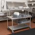 Thumbnail image #2 for John Boos Mobile Stainless Steel Dish Sorting Table, 42 x 30 Inches, Marine Edge, Locking Casters
