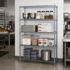 Thumbnail image #2 for Quantum WR63-1260GY 60"W x 12"D x 63"H Gray Stationary Wire Shelving Starter Kit with 4 Shelves and 4 Posts