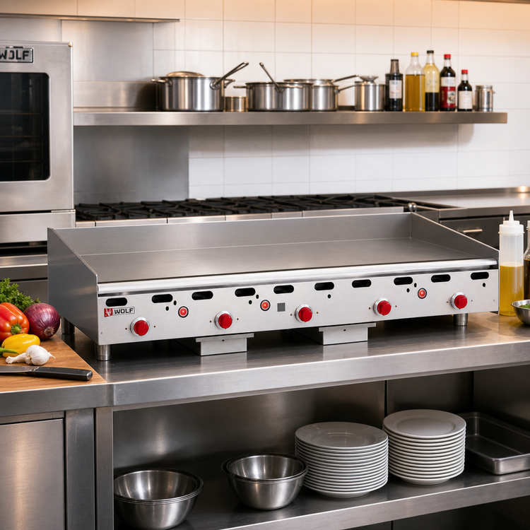 Product image #2 for Wolf ASA48-30 Heavy Duty Countertop Gas Griddle with 48" Cooking Surface