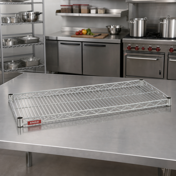 Product image #2 for Eagle Group QuadTruss 48" x 21" Stainless Steel Wire Shelf, 800 lb Capacity