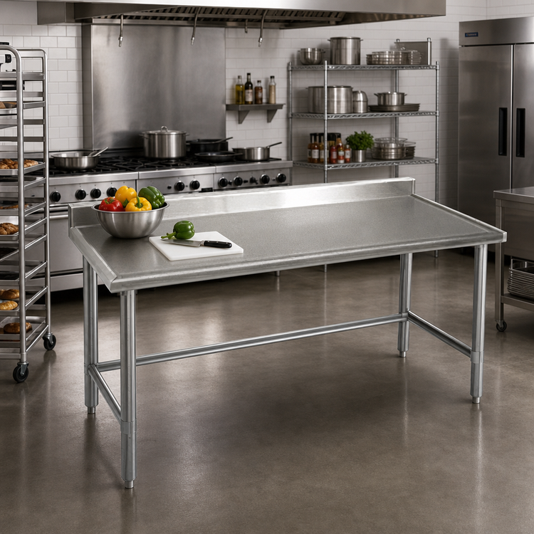 Product image #2 for Eagle Spec-Master Marine Series Stainless Steel Work Table with 4-1/2-Inch Backsplash, 108 x 24 Inches