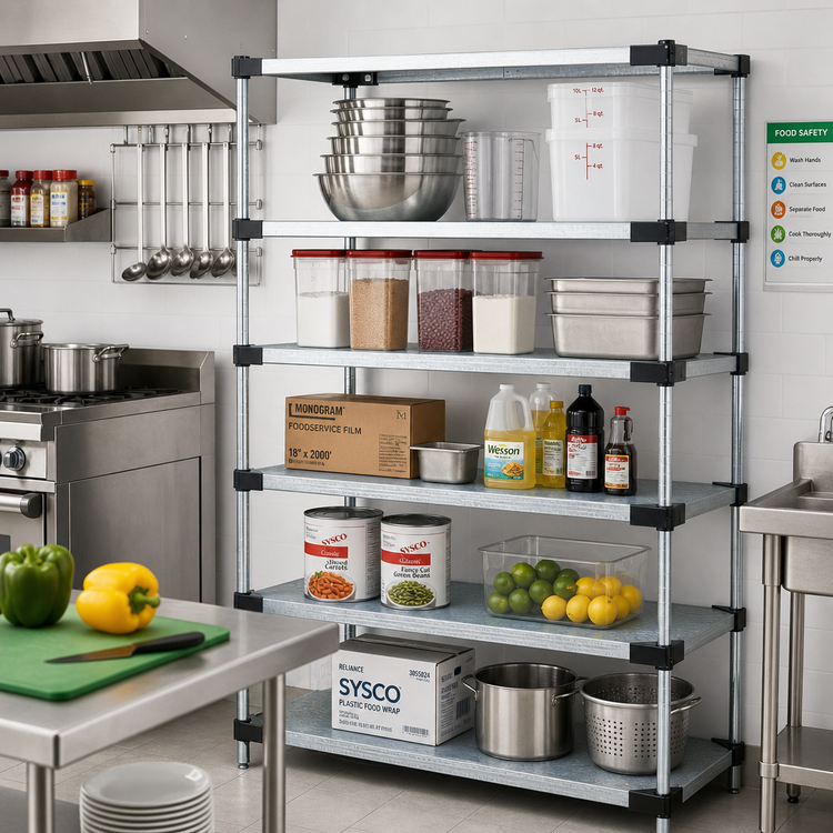 Product image #2 for Quantum 54"W x 14"D x 74"H Solid Shelving Starter Kit with 5 Shelves