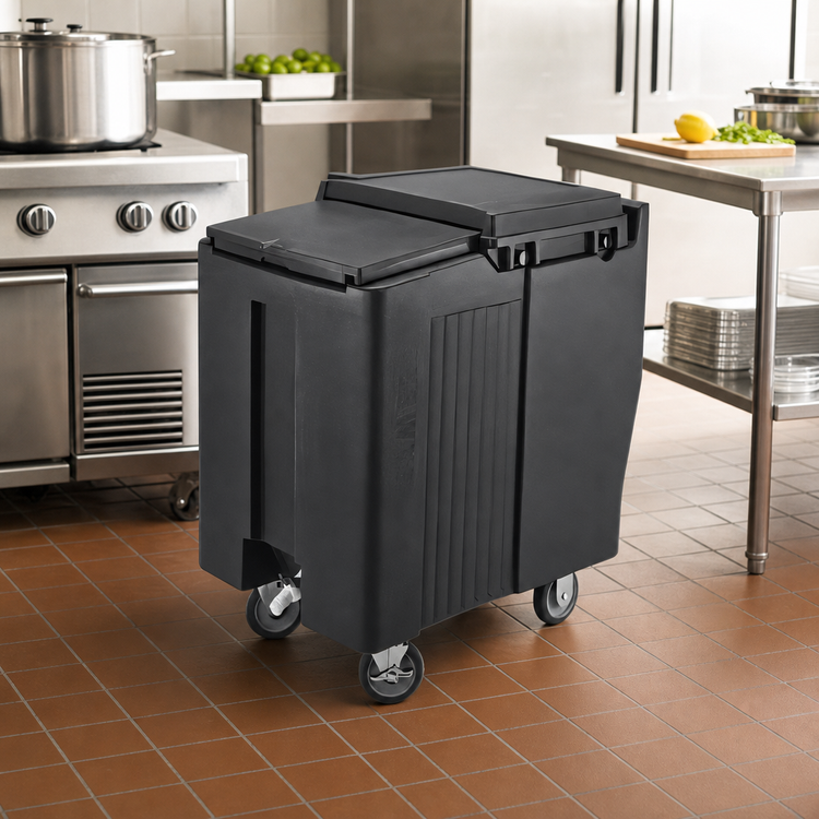 Product image #3 for Cambro SlidingLid Tall Mobile Ice Caddy, 125 lb. Capacity, Granite Gray
