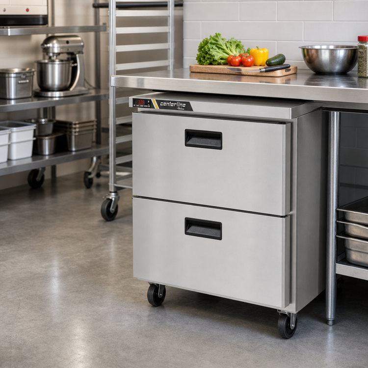 Product image #2 for Centerline 27-Inch Compact Undercounter Drawer Freezer, 6.5 Cu. Ft., Self-Contained Rear-Mount, Stainless Steel