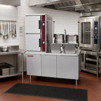 Thumbnail image #2 for Crown DCX-2-6-6 Two-Compartment Direct Steam Kettle Steamer with 60" Cabinet Base