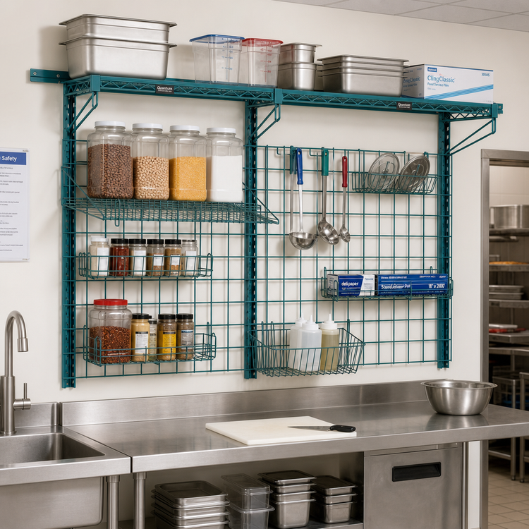 Product image #2 for Quantum Store Grid Medium-Duty Wall-Mounted Shelving Starter Kit