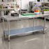 Thumbnail image #2 for 18-Gauge Stainless Steel Undershelf for Commercial Work Tables, 91 x 31 Inches