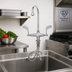 Thumbnail image #2 for T&S Brass B-0309 Double Pantry Mixing Faucet with Swivel Gooseneck and Wrist-Action Handles