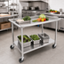 Thumbnail image #2 for John Boos 48-7/8-Inch x 30-3/8-Inch Stainless Steel Sorting Table with Raised Edge, Undershelf and Locking Casters