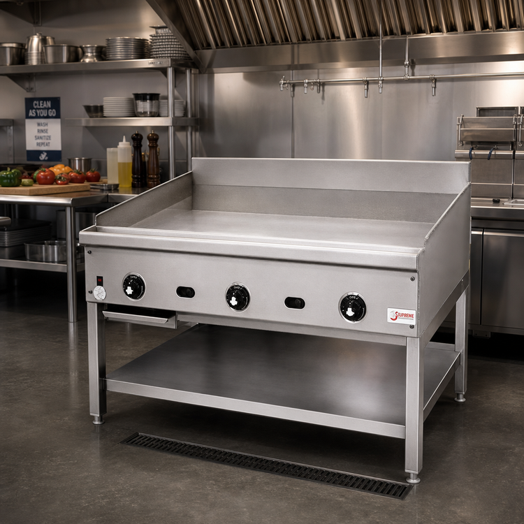 Product image #2 for Supreme JGM-2484-F 84" Floor Model Gas Griddle with Manual Controls