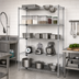 Thumbnail image #2 for Quantum Stationary Wire Shelving Starter Kit, 60-Inch Wide x 86-Inch High, Chrome Plated, 5 Shelves