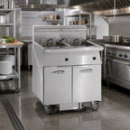 Thumbnail image #2 for Imperial (Middleby) IFSSP350EUC Electric Floor Fryer, 3 Tanks, 50 lb. Each, Built-In Filter, Computer Controls