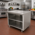 Thumbnail image #2 for Advance Tabco 84-Inch x 36-Inch Stainless Steel Work Table with Open Front Cabinet Base and Mid-Shelf