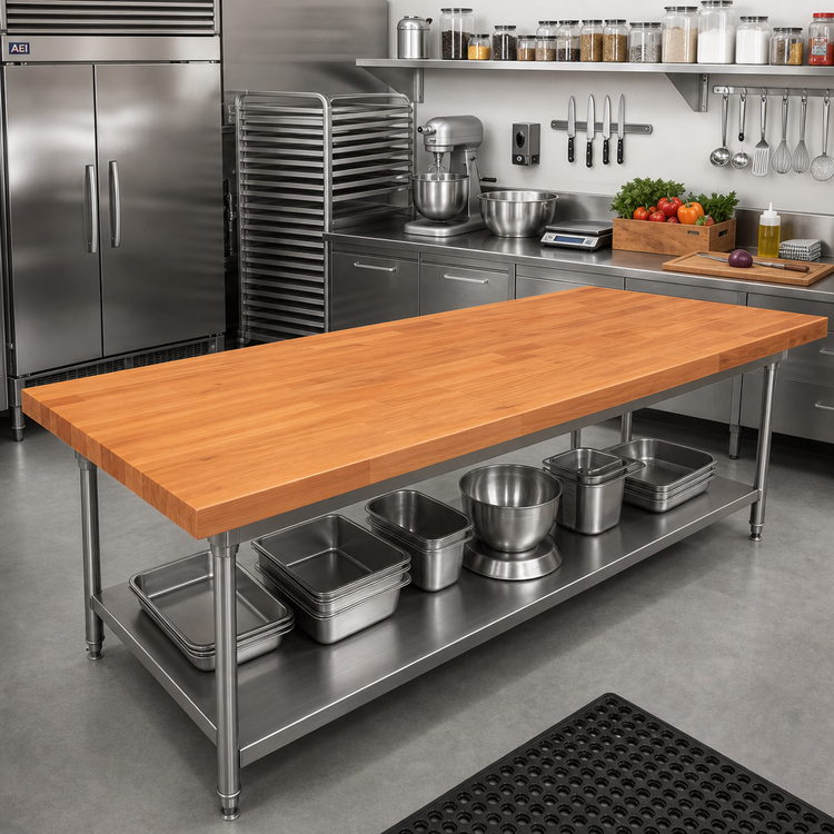 Product image #2 for Boos Block American Cherry Blended Edge Grain Kitchen Countertop with Penetrating Oil Finish, 96 x 25 x 1-1/2 Inch