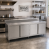 Thumbnail image #2 for John Boos Hinged-Door Enclosed Work Table, 96 x 30 Inches, 14 Gauge 300 Series Stainless Steel Top, 5 Inch Backsplash