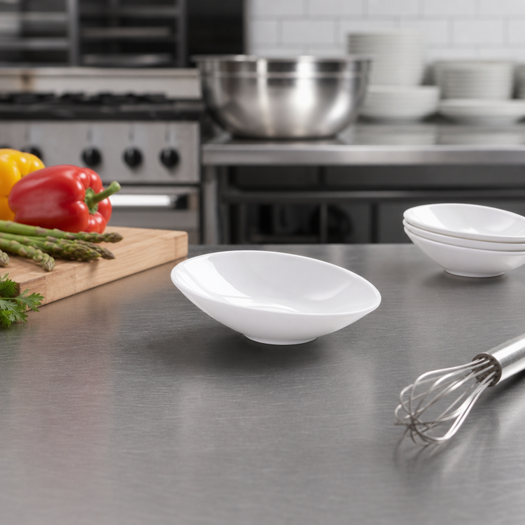 Product image #2 for American Metalcraft Mini Angled Melamine Bowl, 3 oz., White