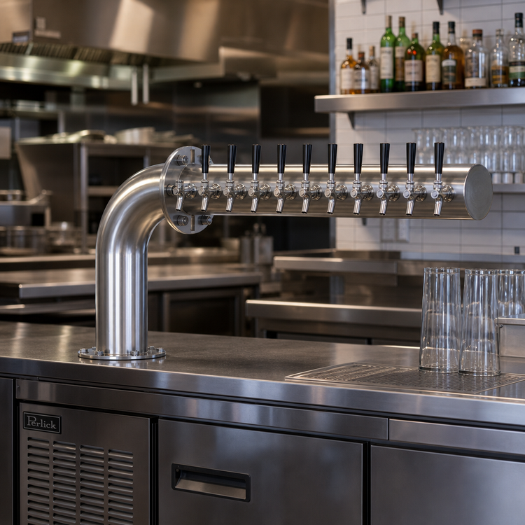 Product image #2 for Perlick 4062-10R 10-Faucet Countertop Right-Mount Glycol-Cooled Draft Beer Tower