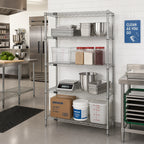 Thumbnail image #2 for Quantum WR63-2124S Wire Shelving Starter Kit, 24"W x 21"D x 63"H, 4 Shelves, 304 Stainless Steel, Stationary