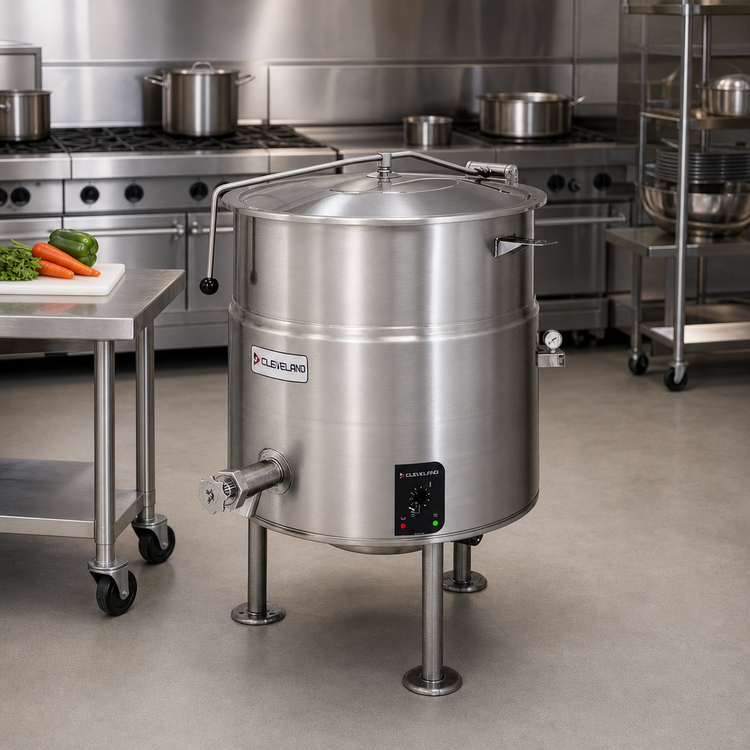 Product image #2 for Cleveland Range KEL60 60-Gallon Electric Tri-Leg 2/3 Jacketed Steam Kettle