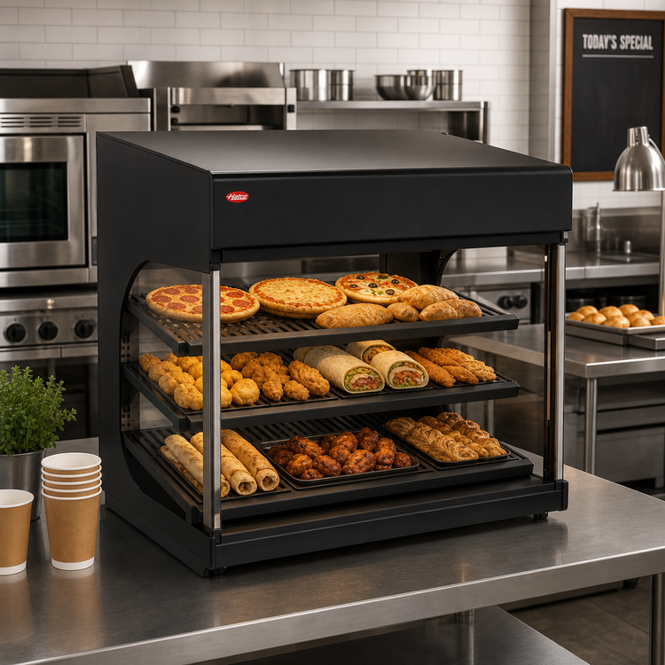 Product image #2 for Hatco Flav-R-Savor Air Curtain Heated Countertop Display Cabinet, Self-Service, 42 Inches Wide, 3 Shelves