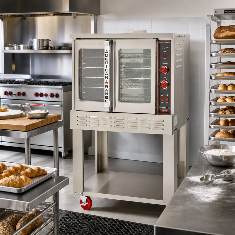 Product image #3 for American Range Majestic M-HE Single-Deck Bakery Depth Gas Convection Oven with 50/50 Glass Doors