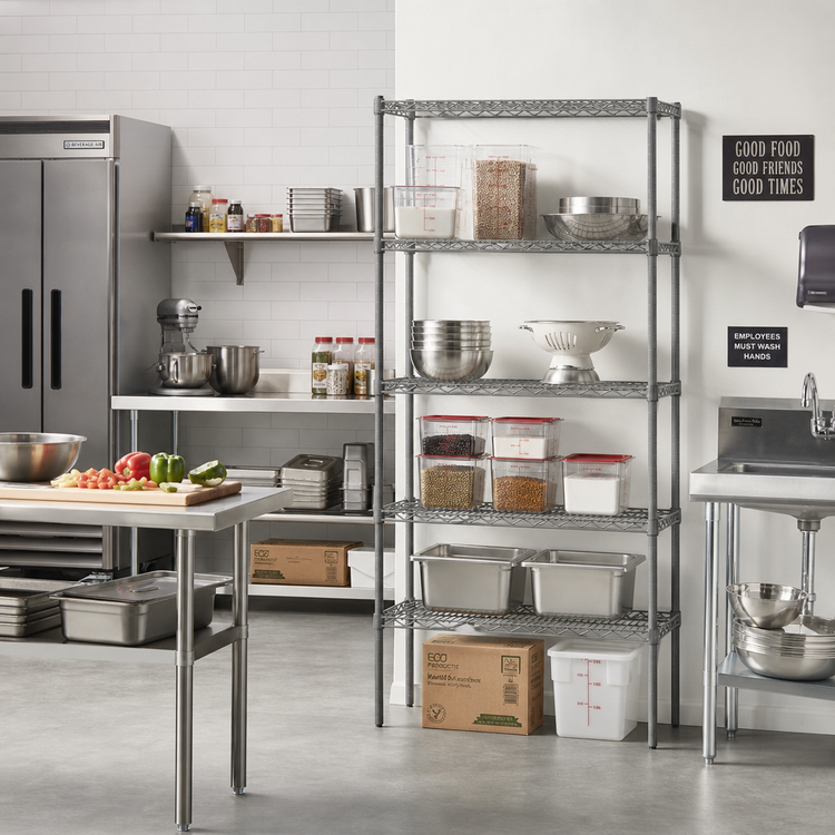 Product image #2 for Eagle Valu-Master 5-Tier Add-On Wire Shelving Unit, 24 x 24 x 86 Inches, Pewter Gray Epoxy Finish