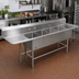 Thumbnail image #2 for John Boos Pro-Bowl 4-Compartment Stainless Steel Sink with Dual 24-Inch Drainboards, 18