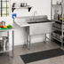 Thumbnail image #2 for Advance Tabco 2-Compartment Fabricated Stainless Steel Sink with Left Drainboard, 16 x 20 x 14-Inch Bowls