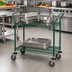 Thumbnail image #2 for Quantum 42-Inch x 18-Inch 2-Shelf Wire Utility Bus Cart, Green Epoxy Antimicrobial Finish, 1200 lb. Capacity
